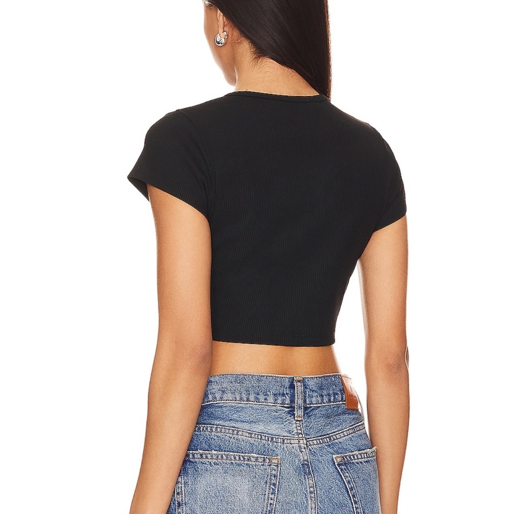 Susanna Monaco black ribbed t shirt